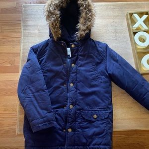 Stunning boys Navy blue Parka coat size S/P!